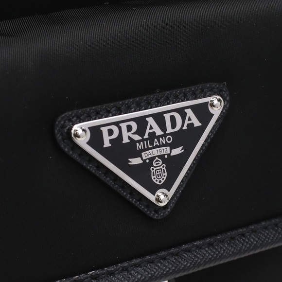 Prada Diagonal Shoulder Bag Brand Triangle Logo Nero Black - Picture 2 of 6